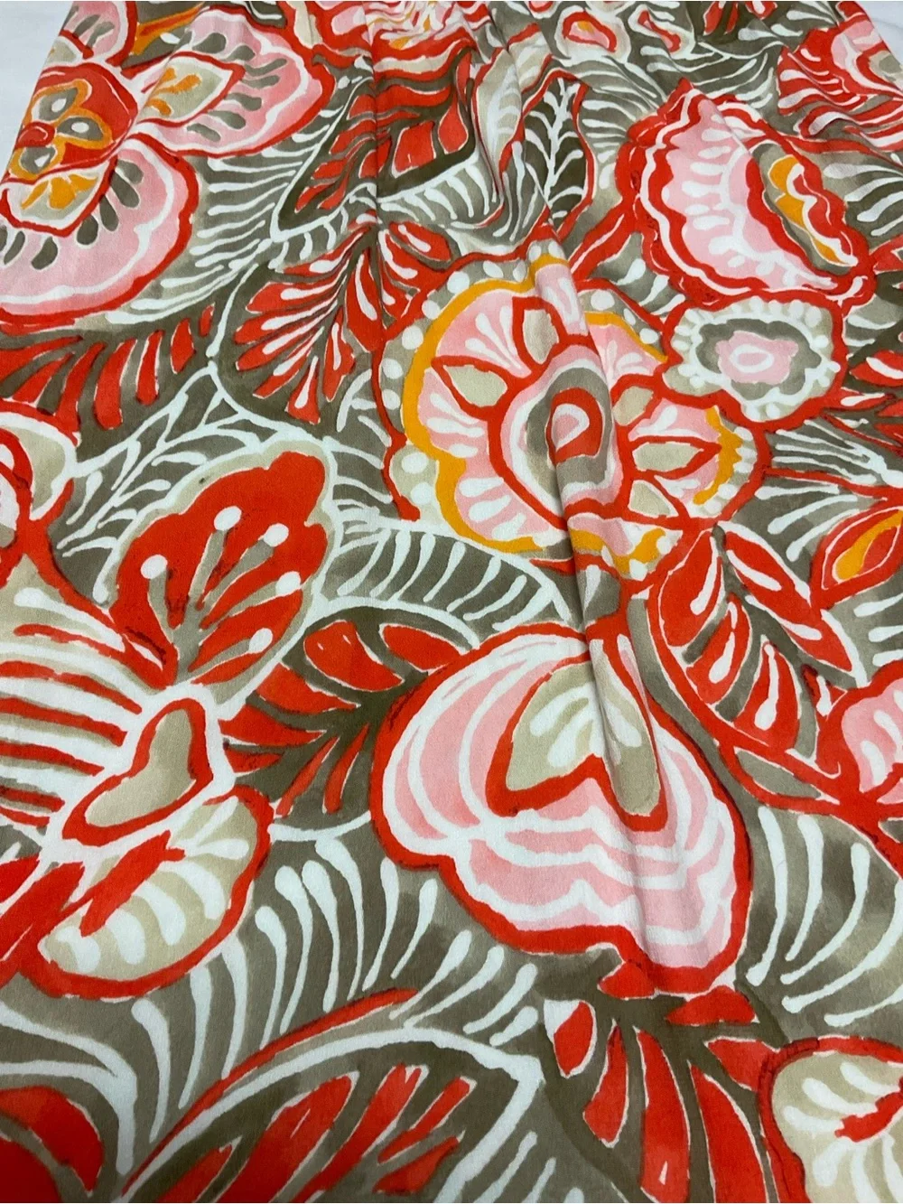 Ann Taylor Loft Tropical Floral Halter Maxi Dress Coral Orange Size 8
